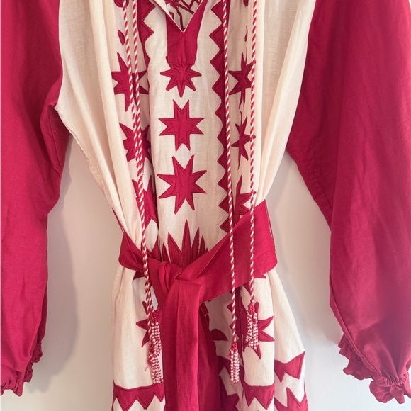 Farm Rio Red Tropical Cutwork Mini Dress - Picture 2 of 9